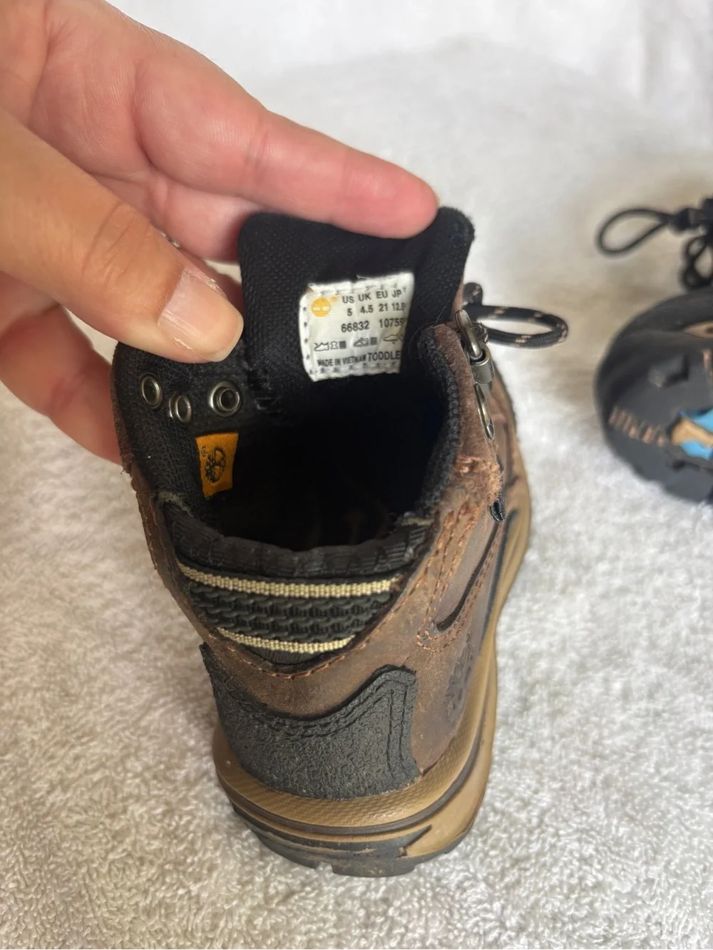 Timberland Brown and Black Kids Hiking Boots